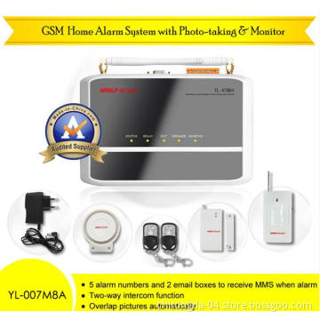 GSM Home Alarm System With SMS & MMS & DVR Functions (YL-007M8A)